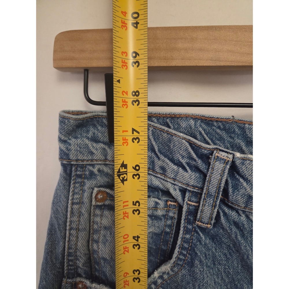Free People We The Free Good Luck Mid-Rise Barrel Jeans Blue Denim 27 Distressed - Picture 6 of 7